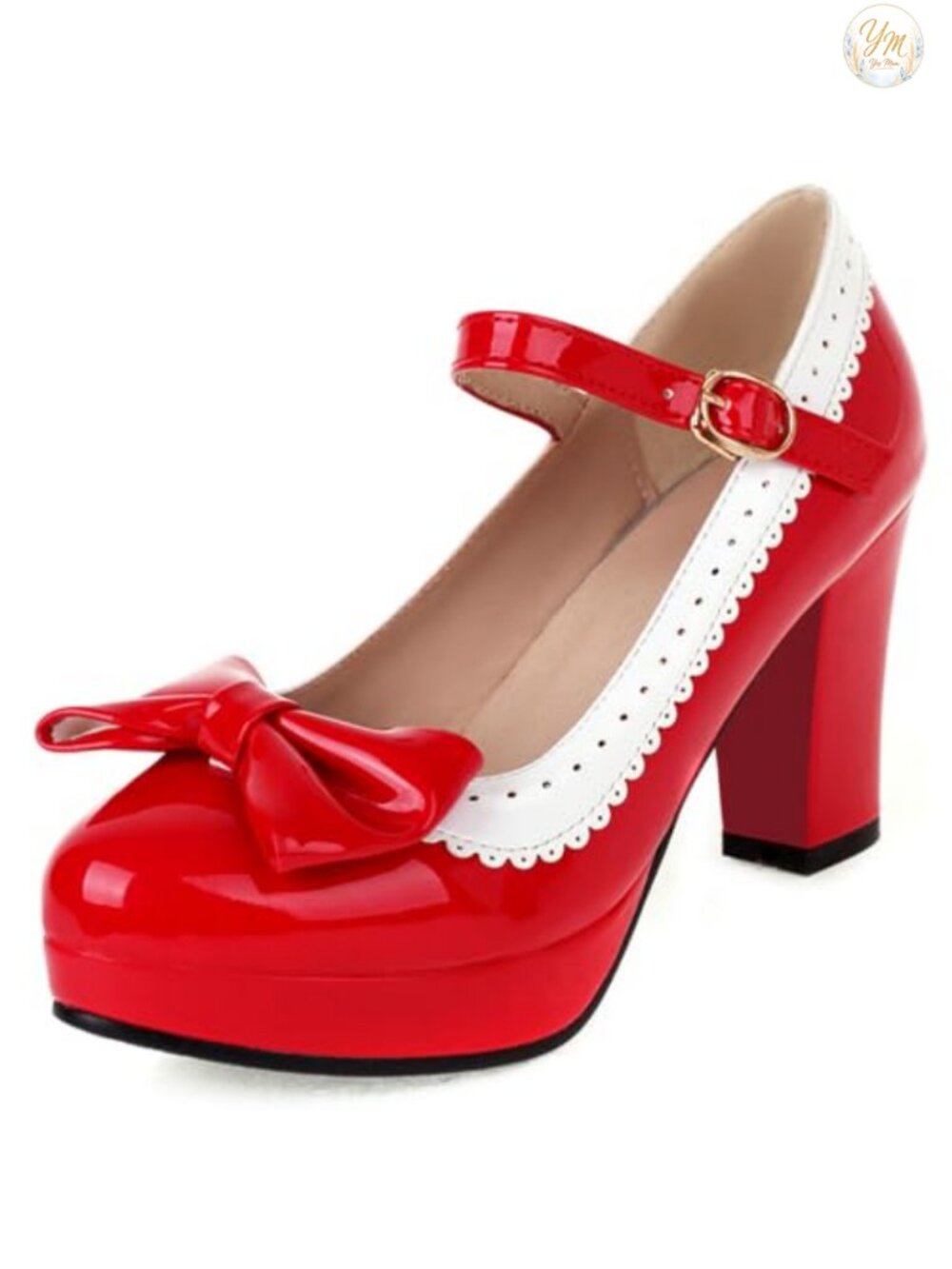 Womens Lolita Mary Jane Platform Heels Block Chunky Buckle Dance Pump